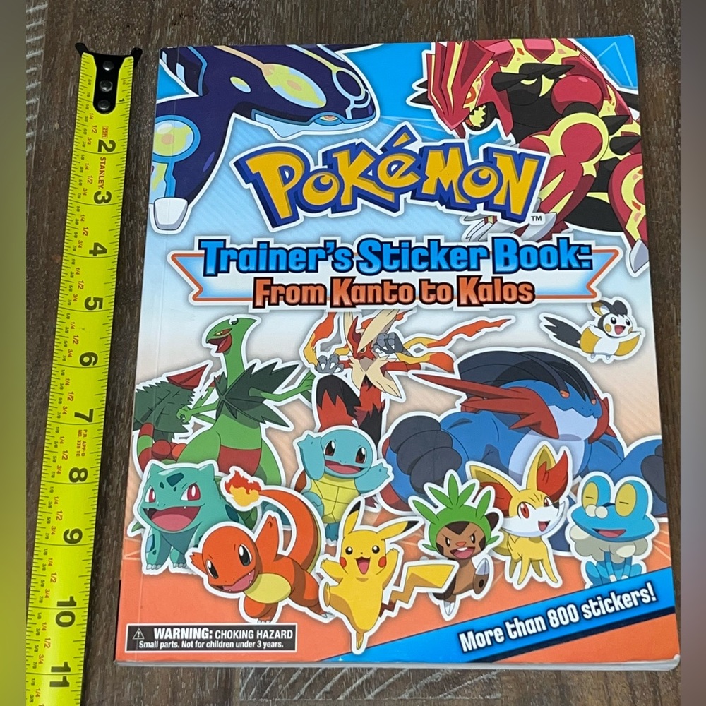 Pokémon Trainer’s Sticker Book Kanto to Kalos More than 800 Stickers